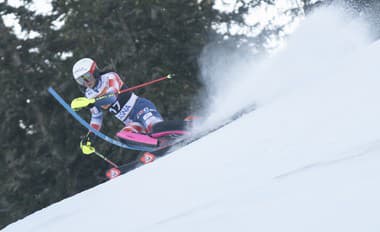 Na snímke chorvátska lyžiarka Zrinka Ljutičová počas prvého kola slalomu žien v rámci Svetového pohára v alpskom lyžovaní v Jasnej.