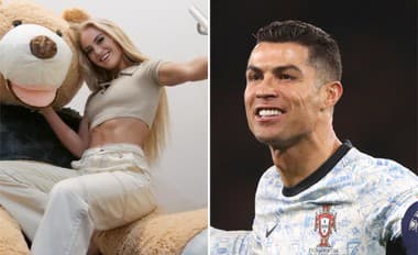 Na snímke Alisha Lehmannová a Cristiano Ronaldo. 