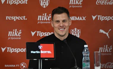 Na snímke nový športový riaditeľ FC Spartak Trnava Martin Škrtel počas tlačovej konferencii.