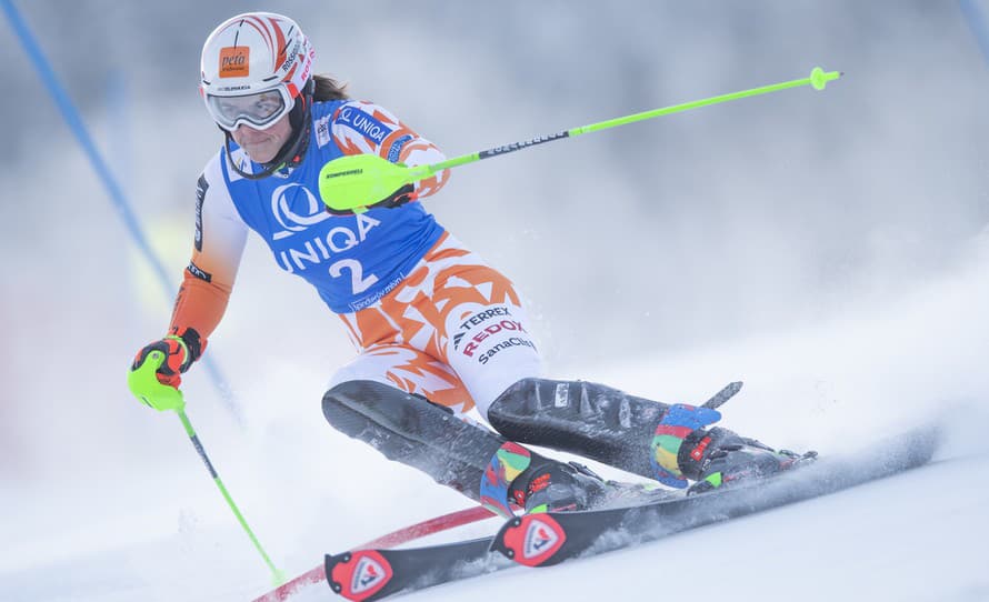 Slovenská lyžiarka Petra Vlhová v 1. kole slalomu žien Svetového pohára v alpskom lyžovaní v českom Špindlerovom Mlyne