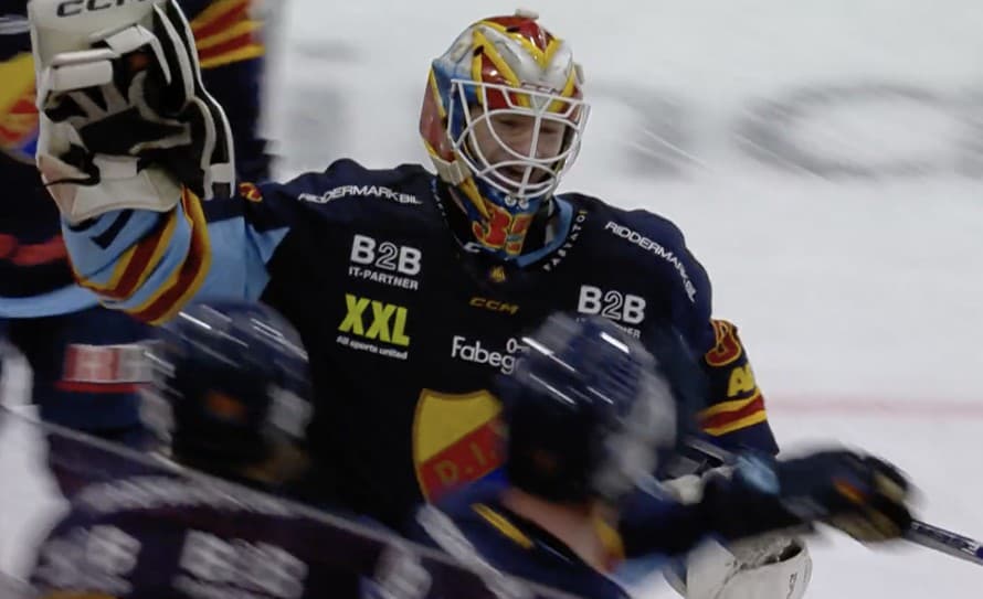 Husársky kúsok. V stredajšom zápase druhej švédskej hokejovej ligy sa ukážkovým gólom cez celé klzisko zaskvel talentovaný brankár Djurgardens ...