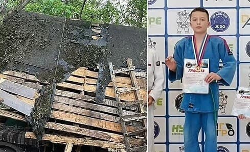 Ruskom otriasol desivý prípad detí, ktoré upálili talentovaného zápasníka Albert Umbetyarov († 11).
