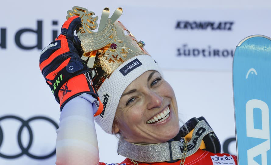 Švajčiarska lyžiarka Lara Gutová-Behramiová získala veľký krištáľový glóbus za celkové prvenstvo vo Svetovom pohári 2023/2024.