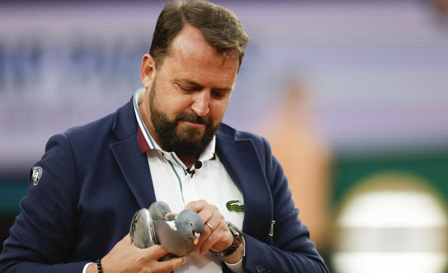 Empajrový rozhodca Damien Dumusois zachránil holuba, ktorý spadol na kurt počas zápasu 3. kola tenisového Roland Garros medzi piatym ...