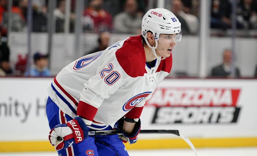 Slovenský hokejista Juraj Slafkovský (20) absolvoval pondelkový tréning klubu NHL Montreal Canadiens.