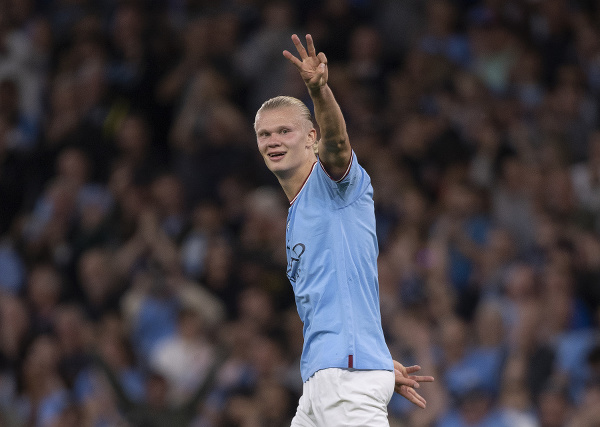 Nórsky útočník Erling Haaland v drese Manchesteru City.