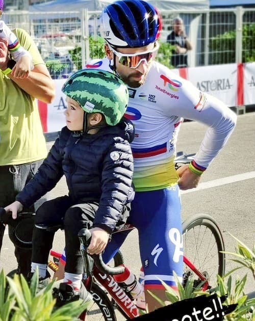 Peter Sagan so synom Marlonom.