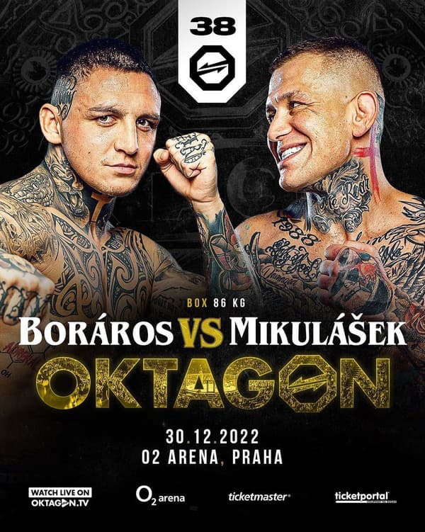 Slovenskí fanúšikovia sa tešia zo zastúpenia na turnaji v podobe Gábora Borárosa, ktorý sa v boxerskom súboji postaví proti Václavovi „Baba Jaga“ Mikuláškovi vo váhe do 86 kilogramov.