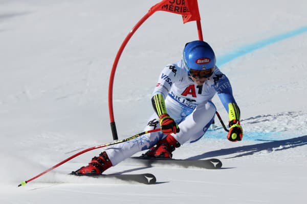 Američanka Mikaela Shiffrinová na trati super-G.