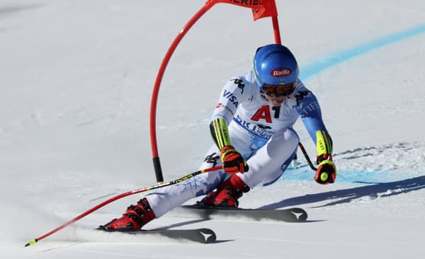 Američanka Mikaela Shiffrinová na trati super-G.