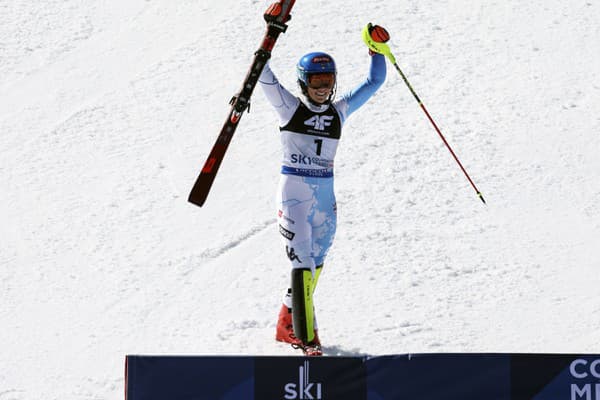 Americká lyžiarka  Mikaela Shiffrinová.