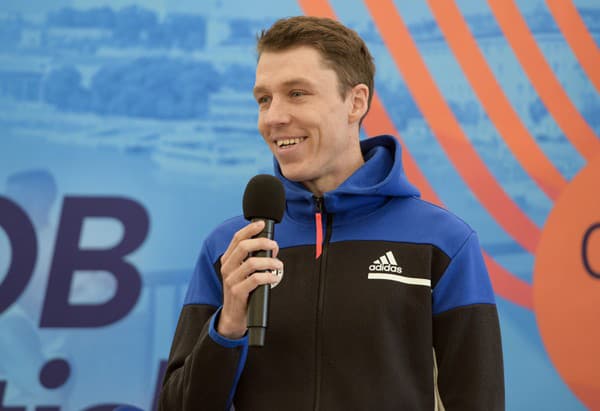 Na snímke slovenský bežec Martin Rusina počas tlačovej konferencie k 18. ročníku ČSOB Bratislava Marathon.