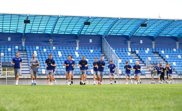 Slovenskí futbalisti do 20 rokov počas prípravy na MS. 