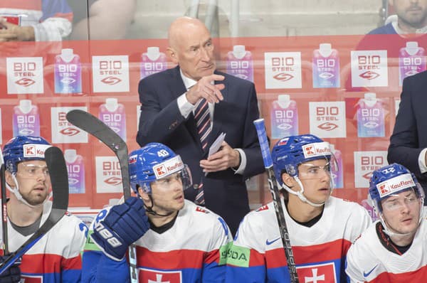 Hore tréner slovenskej hokejovej reprezentácie Craig Ramsay.