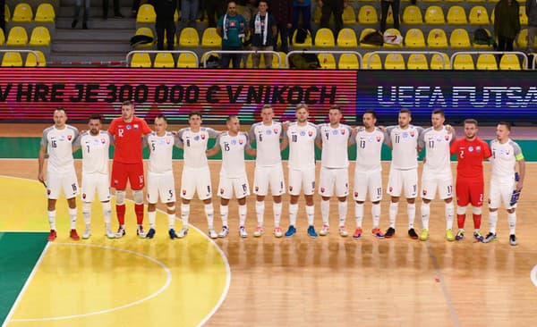 Slovenské reprezentačné družstvo v zápase kvalifikácie 12. skupiny MS 2024 vo futsale. 