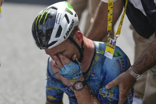 Pád Marka Cavendisha na Tour de France.