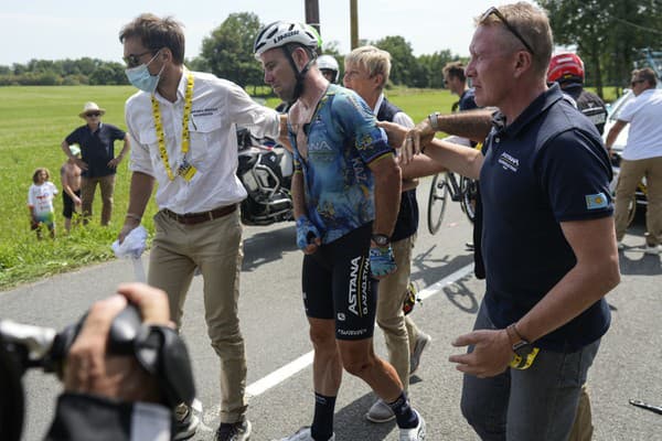 Pád Marka Cavendisha na Tour de France.