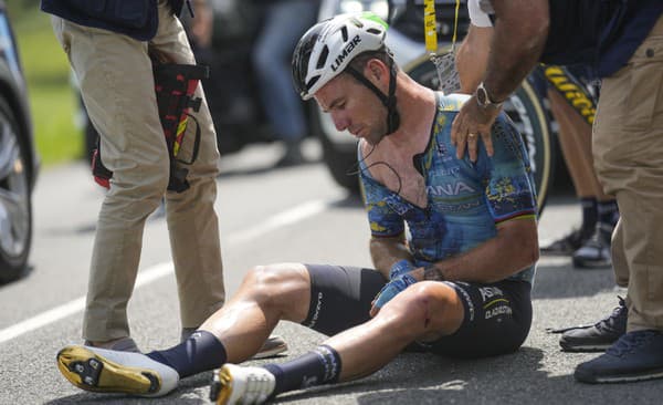 Pád Marka Cavendisha na Tour de France.