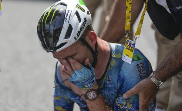 Pád Marka Cavendisha na Tour de France.