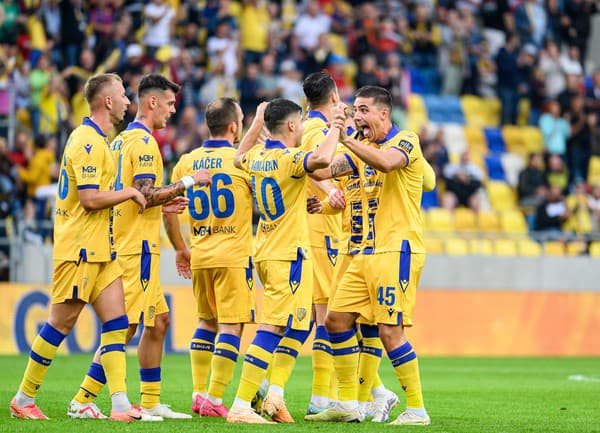 Gólová radosť hráčov FC DAC 1904 Dunajská Streda.