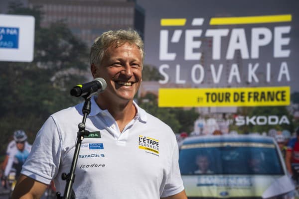 Na snímke riaditeľ pretekov L'Etape Slovakia by Tour de France Jozef Pukalovič počas tlačovej konferencie k 3. ročníku cyklistických pretekov pre verejnosť L’Etape Slovakia by Tour de France.