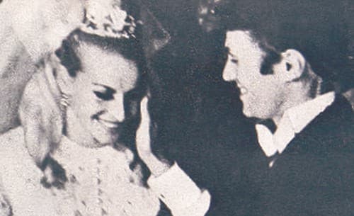 Věra Čáslavská a Josef Odložil počas svadby. 