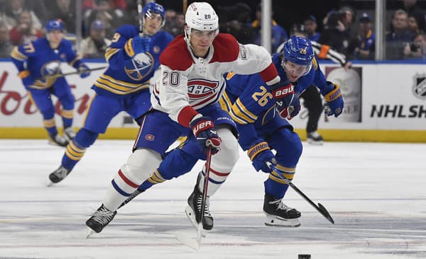 Juraj Slafkovský (Montreal) v zápase proti Buffalu.