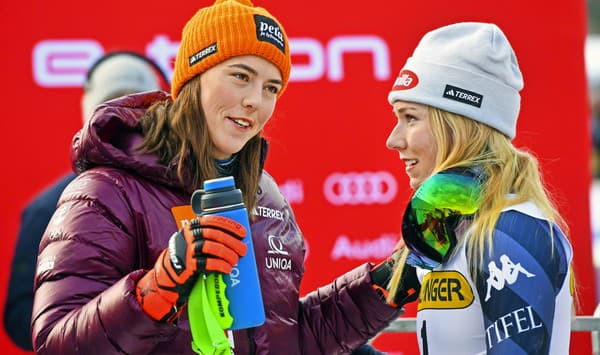 Petra Vlhová a Mikaela Shiffrinová , dve najväčie rivalky.