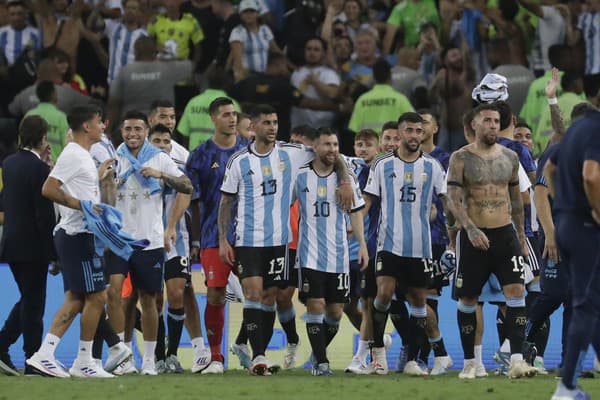 Futbalisti Argentíny oslavovali víťazstvo. 