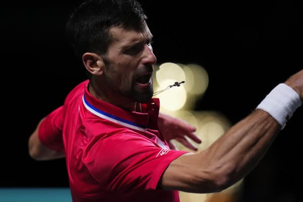 Novak Djokovič v zápase proti Cameronovi Norriemu.