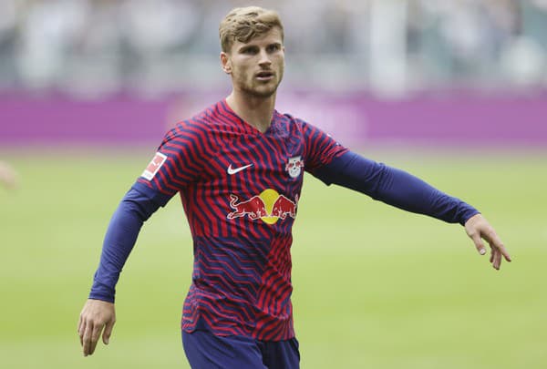 Nemecký útočník Timo Werner v drese Lipska.