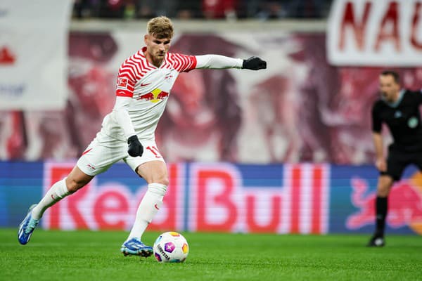 Nemecký útočník Timo Werner v drese Lipska.