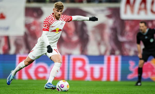 Nemecký útočník Timo Werner v drese Lipska.