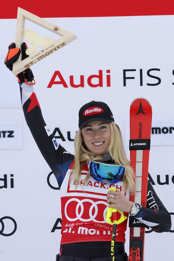 Mikalea Shiffrinová sa takto tešila po triumfe v zjazde v St. Moritzi.