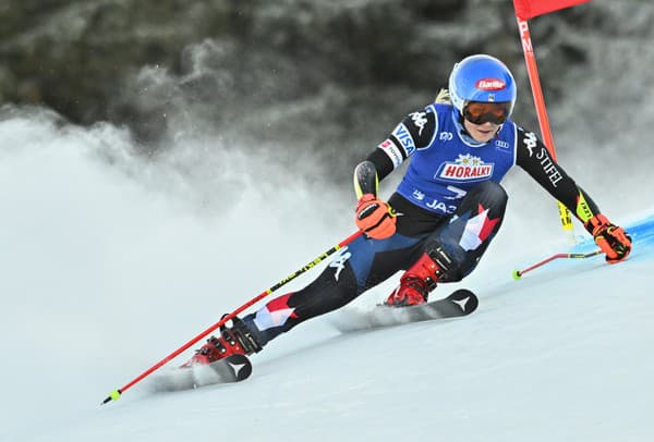 Američanka Mikaela Shiffrinová počas pretekov Svetového pohára v Jasnej.