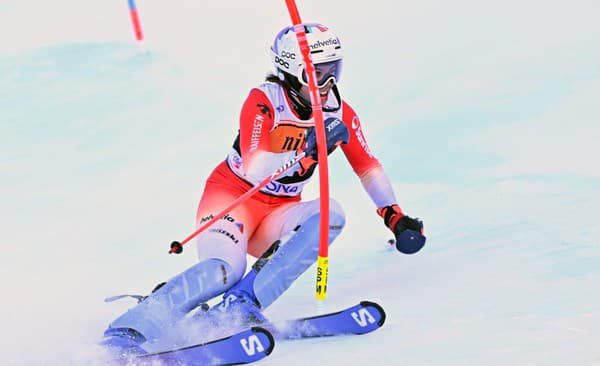 Na snímke švajčiarska lyžiarka Michelle Gisinová počas prvého kola slalomu žien v rámci Svetového pohára v alpskom lyžovaní v Jasnej.