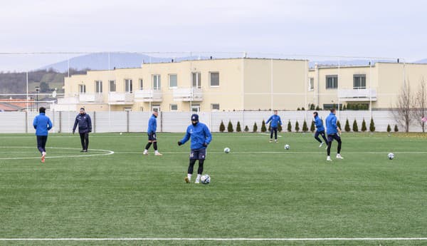Na snímke tréning hráčov klubu ViOn Zlaté Moravce.