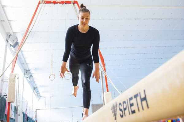 Na snímke slovenská gymnastka Barbora Mokošová počas tréningu.