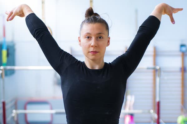 Na snímke slovenská gymnastka Barbora Mokošová počas tréningu.