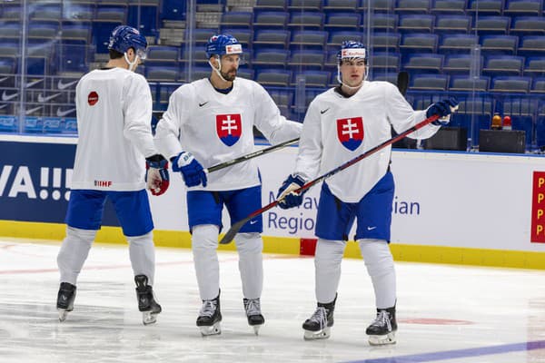 Slovenskí hokejisti absolvovali v Ostrave prvý tréning.