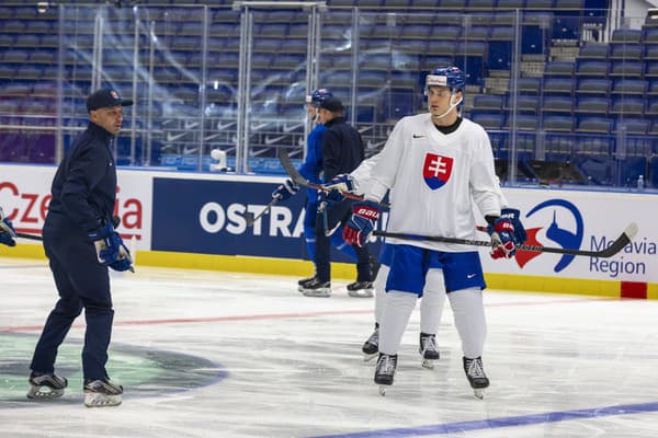 Slovenskí hokejisti absolvovali v Ostrave prvý tréning.