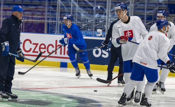 Slovenskí hokejisti absolvovali v Ostrave prvý tréning.