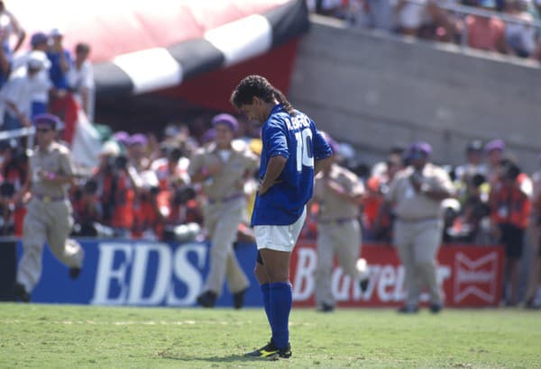 Roberto Baggio je smutný protagonista finále majstrovstiev sveta v roku 1994.