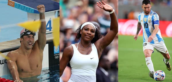 Traja najlepší. Zľava Michael Phelps, Serena Williams a Lionel Messi.