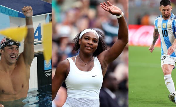 Traja najlepší. Zľava Michael Phelps, Serena Williams a Lionel Messi.