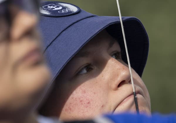 Na snímke slovenská lukostreľkyňa Denisa Baránková počas kvalifikácie olympijského luku žien.