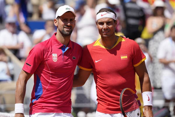 Novak Djokovič a Rafael Nadal pred vzájomným zápasom na OH v Paríži 2024.