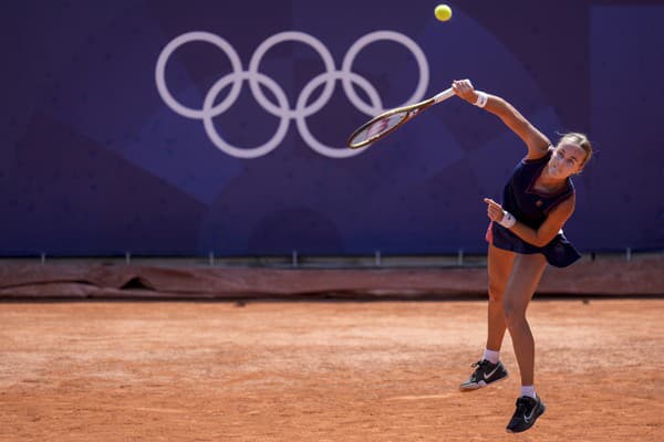  Slovenská tenistka Anna Karolína Schmiedlová v zápase proti Češke Barbore Krejčíkovej.