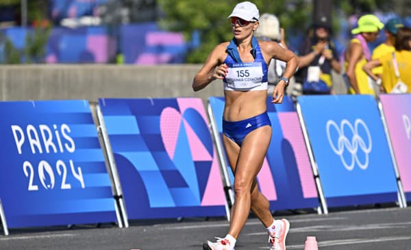 Na snímke slovenská chodkyňa Mária Katerinka Czaková na trati počas chôdze žien na 20 km na XXXIII. letných olympijských hrách v Paríži.