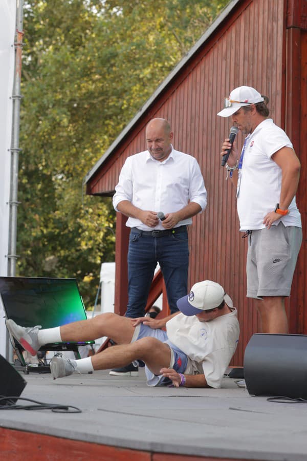 Vždy dobre naladený Tury si to po návrate na Slovensko z OH užíval.